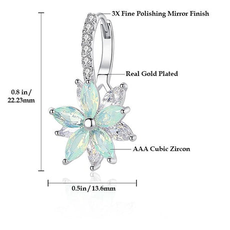 Luoteemi Womens Earrings Flower Sky Blue-details