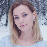 Luoteemi Womens Earrings Flower Sky Blue-model
