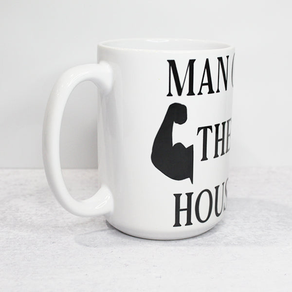 Man Of The House Mug For Fathers Husband 15 Oz Cup, Husband Coffe Cup - Sideview Alt