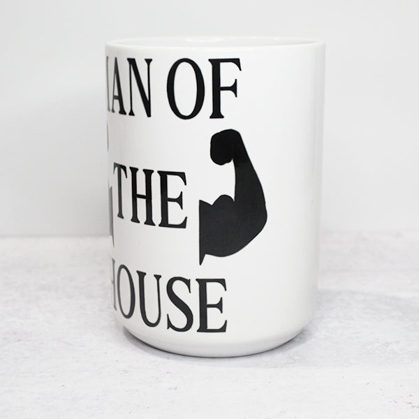 Man Of The House Mug For Fathers Husband 15 Oz Cup, Husband Coffe Cup - Day Man Of Sideview
