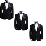 Mens Smooth Satin Feel Formal Pre-Tied Bow Tie Sets - Gifts Are Blue - 3