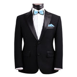 Mens Blue and Black Formal Event Pre-Tied Bow Tie and Pocket Square - Gifts Are Blue - 2