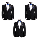 Mens Blue and Black Formal Event Pre-Tied Bow Ties and Pocket Square Sets - Gifts Are Blue - 3