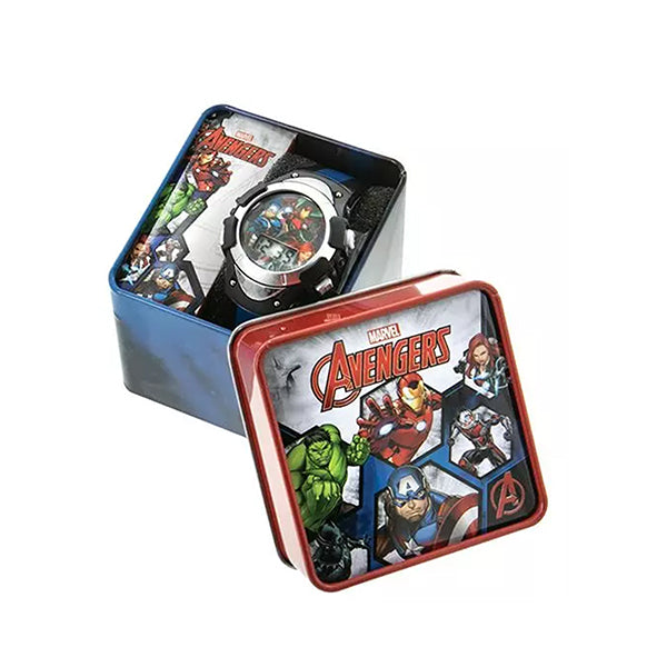 Marvel Avengers LCD Watch in Colorful Gift Case - Silicone Band - Round Face - Boys Watch - Ages 4 to 7