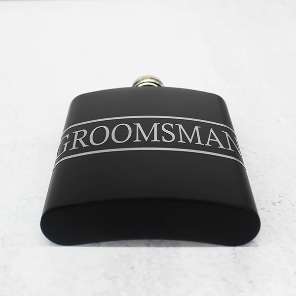 Groomsman Flask Set - Black Matte - Flat Lay