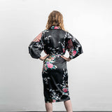 medium length robes black back view