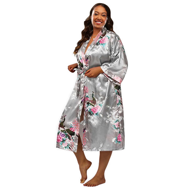 Medium Length Silk Womens Robes - 2 to 18 - Floral Bride & Bridesmaid Robes