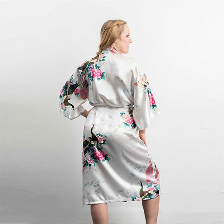 Medium Length Bridesmaid Robes White Back
