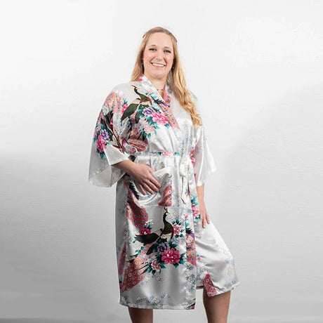 Medium Length Bridesmaid Robes White Main