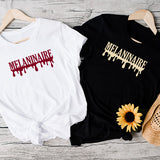 Melanin Sweatshirt with the word Melaninaire in gold print.  A great self pride shirt for Black girls and Black women.  The perfect sentiment for Black History Month and Juneteenth.