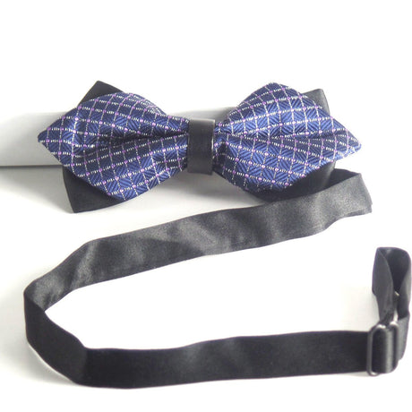Blue Pre-Tied Diamond Point Formal Bow Ties - Gifts Are Blue - 5
