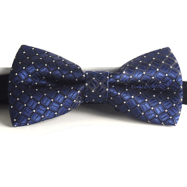 Mens Blue and Silver Formal Pre-Tied Bow Tie - Gifts Are Blue - 2