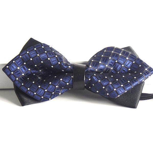 Blue Pre-Tied Diamond Point Formal Bow Ties - Gifts Are Blue - 3