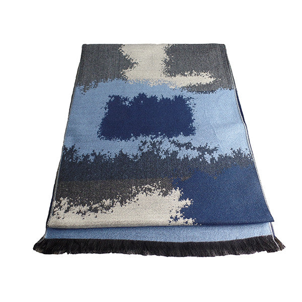 Mens Elegant Fashion Winter Scarves - Gifts Are Blue - 6, Blue Patch
