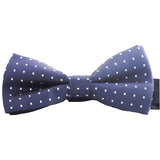 Mens Blue Pre-Tied Bow Tie for Events or Business, Blue with Polka Dots