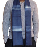 Mens Elegant Fashion Winter Scarves - Gifts Are Blue - 5, Blue Stripes