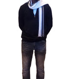 Winter and Fall Mens Scarf, White