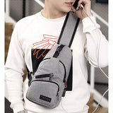 Mens Sling Pack, Mens Crossbody Bag with USB Cord Multiple Zippers, Model; All SKUs