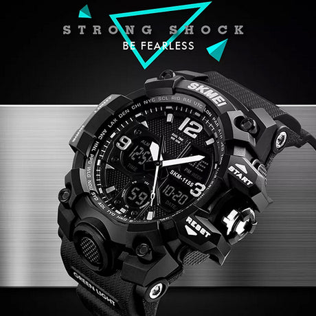 SKMEI Mens Military Waterproof Dual Display Watch with Gift Box - Gifts Are Blue