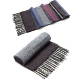 Mens Pashmina Blue Striped Winter Scarf - Gifts Are Blue - 1