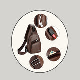 Mens Crossbody Bag with USB Charging Plug & Interface - Versatile Split Leather Sling Bag - Features - all SKUs