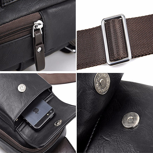 Mens Vintage Leather Messenger Bag, Details, all SKUs