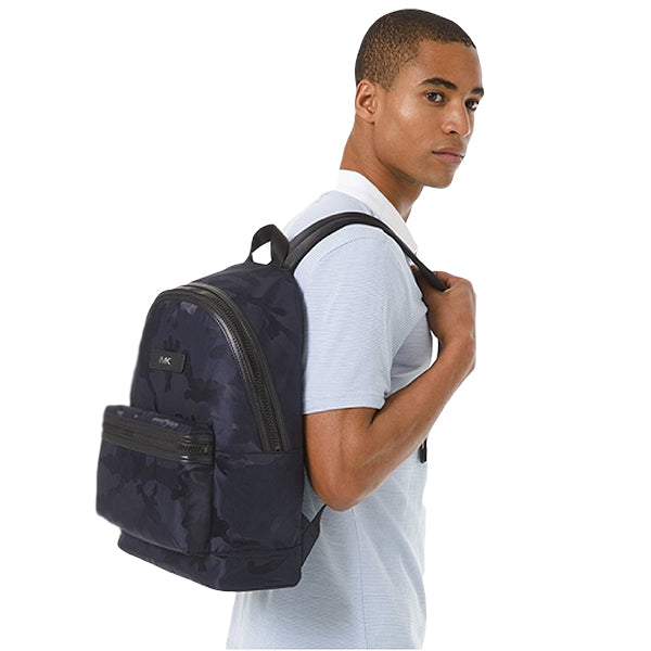 Michael Kors Navy Blue/Black Nylon and Leather Kent Backpack