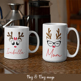 Choose from two sizes of Reindeer mugs, our 11oz size and our 15oz size.