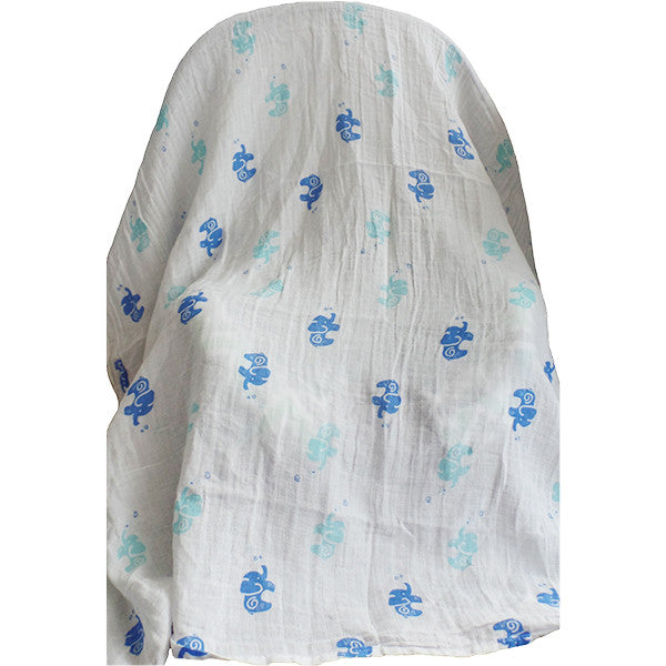 4 Pack Multiple Uses Pre-Washed Muslin Cotton Swaddle Blankets, Large, 47 x 47 - Gifts Are Blue - 4