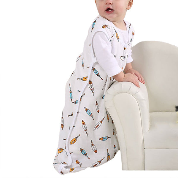 Infant 100% Muslin Cotton Wearable Sleeveless Lightweight Sleeping Sack - Gifts Are Blue - 6