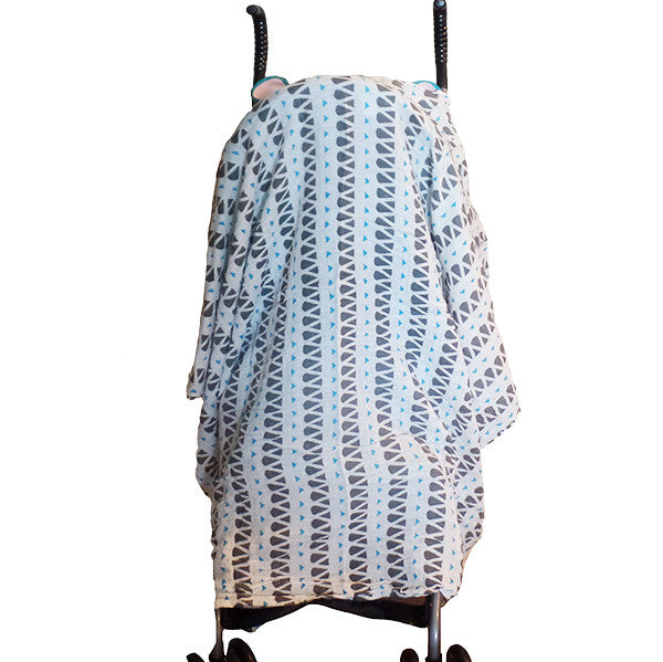 Soft and Versatile 100% Muslin Cotton Swaddle Pre-Washed Blankets, Large, 47 x 47, Geometric Pattern - Gifts Are Blue - 4