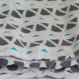 Soft and Versatile 100% Muslin Cotton Swaddle Pre-Washed Blankets, Large, 47 x 47, Geometric Pattern - Gifts Are Blue - 5