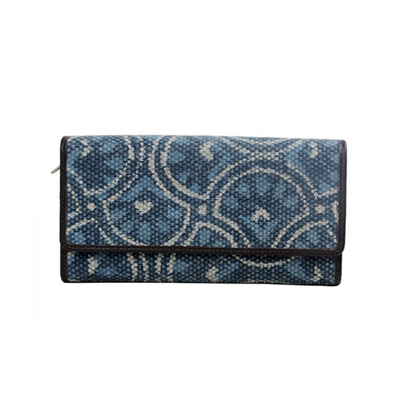 Myra Bag Indigo Leaf Wallet Womens Wallet Blue Wallet - Main