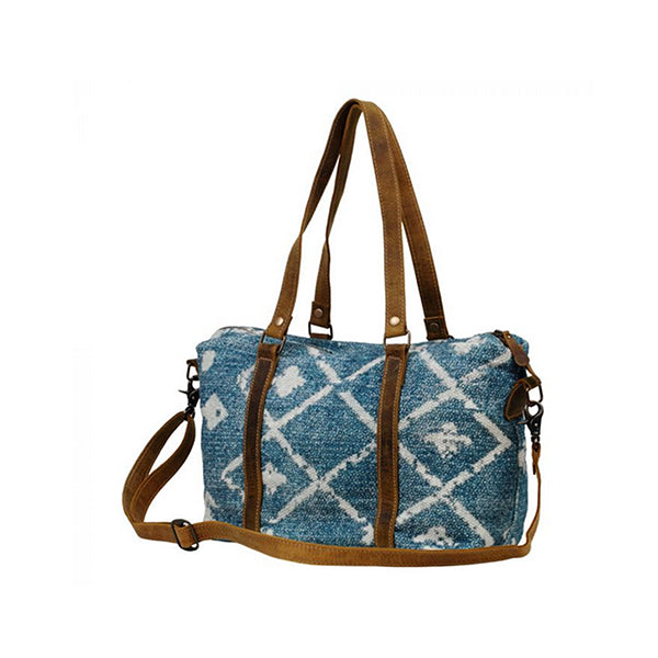 Style Quotient Mini Duffle Myra Bags Blue Small, Mini Duffle Bag, Womens Duffle Bag, Blue Bag - Mini Style Quotient Side
