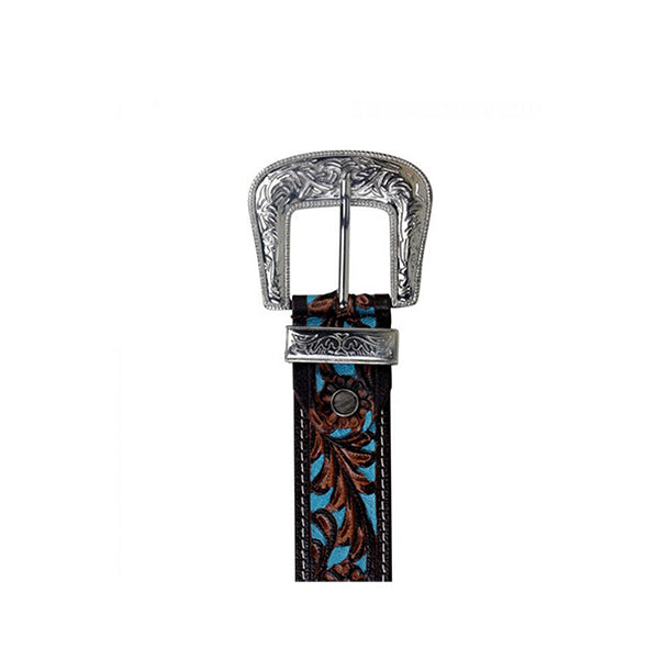 Myra Bag Turquoise Hand Tooled Womens Leather Belt S2927, Western Belt, Modern Cowgirl Belts, Women Belts, Woman Belts, Womens Western Belts - Buckle - all SKUs