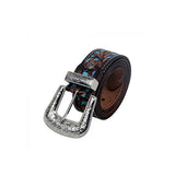 Myra Bag Turquoise Hand Tooled Womens Leather Belt S2927, Western Belt, Modern Cowgirl Belts, Women Belts, Woman Belts, Womens Western Belts - Main