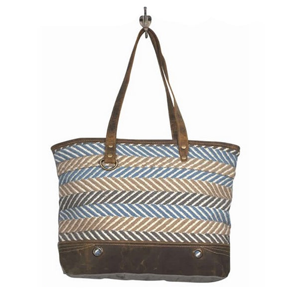 Extravagant Tote Bag, Large, Blue, Myra Bags, S-2109, Main