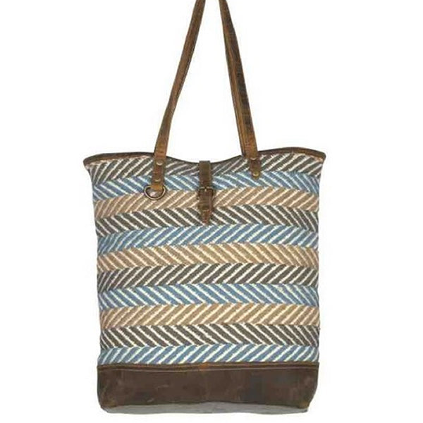 Myra Bags Serene Tote Bag, Medium, Blue, S-2092, Alt view