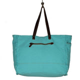 Vivacious Weekender Bag, XLarge, Blue, Myra Bags, S-2102, Back view