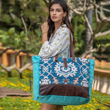 Vivacious Weekender Bag, XLarge, Blue, Myra Bags, S-2102, Lifestyle