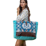 Vivacious Weekender Bag, XLarge, Blue, Myra Bags, S-2102, Model