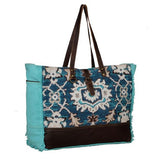 Vivacious Weekender Bag, XLarge, Blue, Myra Bags, S-2102, Side view