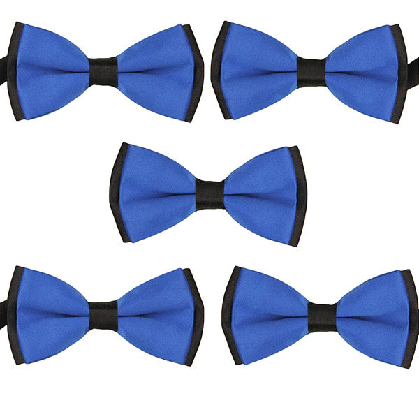 Mens Blue and Black Formal Event Pre-Tied Bow Ties Sets - Gifts Are Blue - 8
