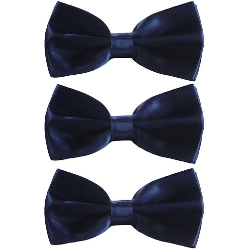 Mens Smooth Satin Feel Formal Pre-Tied Bow Tie Sets - Gifts Are Blue - 7