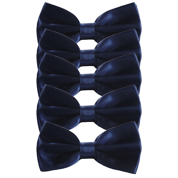Mens Smooth Satin Feel Formal Pre-Tied Bow Tie Sets - Gifts Are Blue - 10