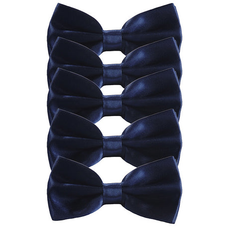 Mens Smooth Satin Feel Formal Pre-Tied Bow Tie Sets - Gifts Are Blue - 10