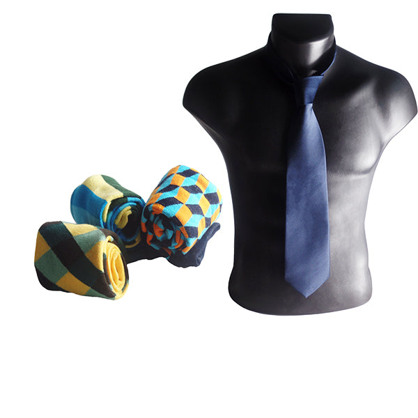navy blue tie and colorful socks main