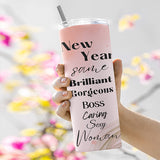 Great gift for boss, professional woman, and more.  Its a tumbler that they can take while on the go that is uplifting and a great reminder of who they are.