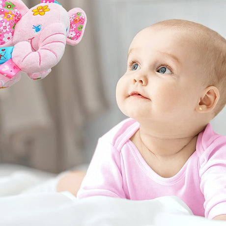 Cute Plush Lullaby Musical Elephant Toy for Baby, Model, Pink
