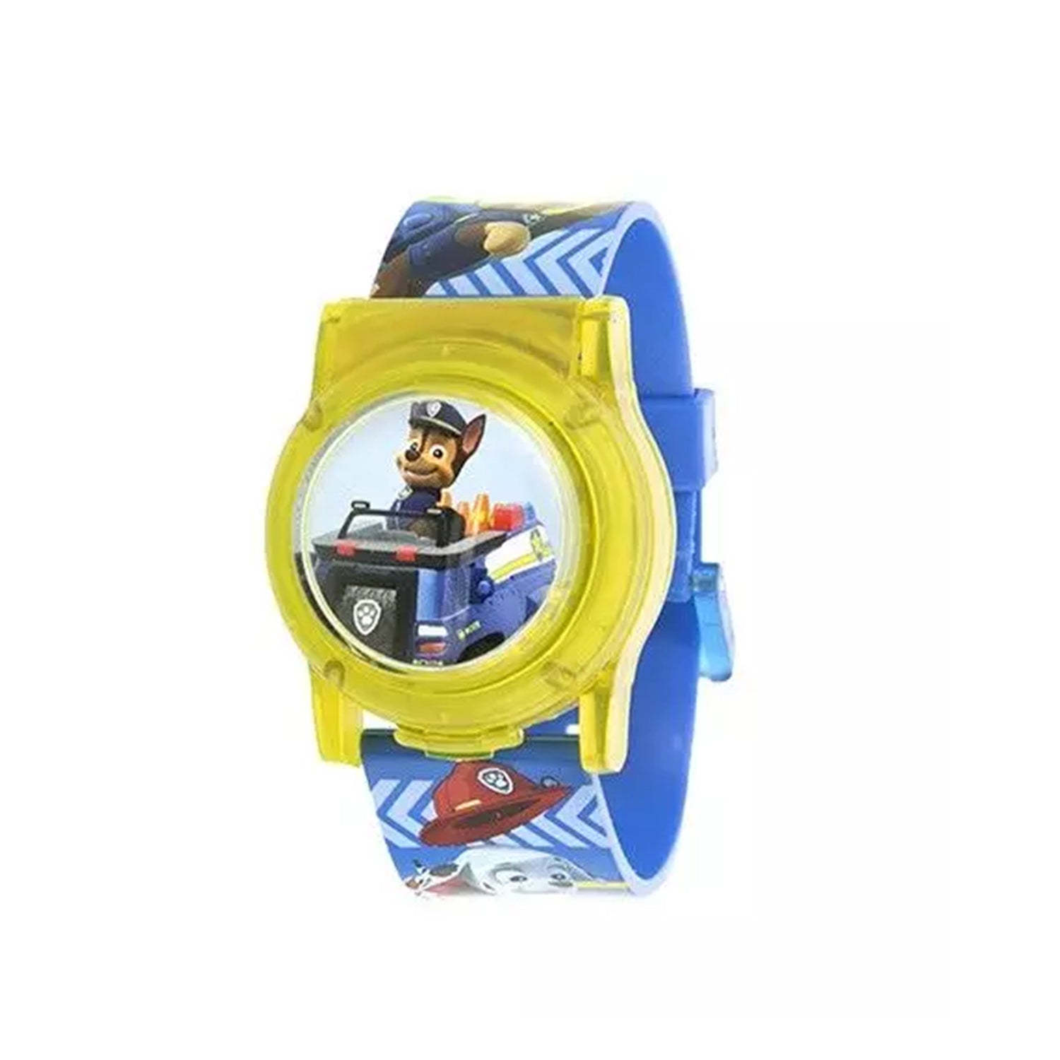 Flip Top Paw Patrol Watch in Colorful Gift Case, Date & Time, Yellow Face, Ages 3 - 5 - Close View